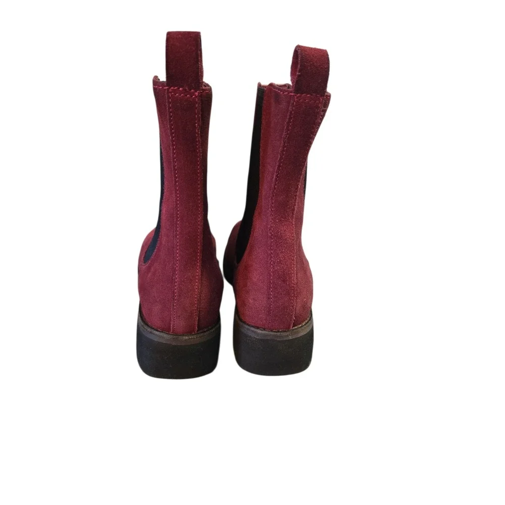 Cole‎ Haan Nike Air Waterproof Suede Chelsea Boots Burgundy